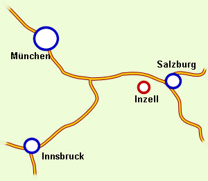 Anfahrtskizze zum Louisenhof in Inzell